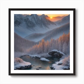 Dreamshaper V7 In This Harmonious Convergence Of Mountains For 1 Art Print