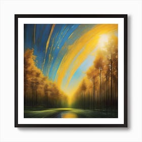 Sunrise Over The Pond Art Print