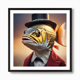 Silly Animals Series Fish 7 Art Print