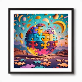 The Puzzle Moon Art Print