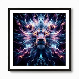 Fire Lion Art Print