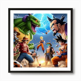 Dragon Ball Z Vs One Piece Art Print