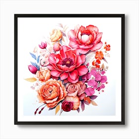 Watercolor Flower Bouquet Art Print