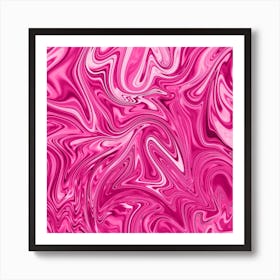 Strawberry Liquid Marble Art Print