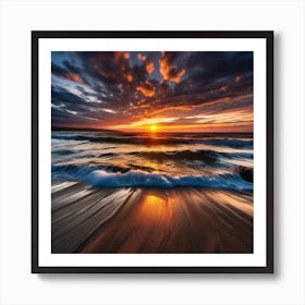 Sunset On The Beach 101 Art Print