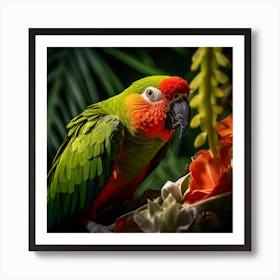 Parrot In Jungle Art Print