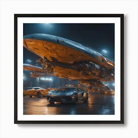 Ufo In Parking Lot 1 Art Print
