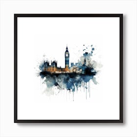 London Ink Splash Effect Art Print