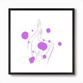 Woman With Her Hands Up Art Print