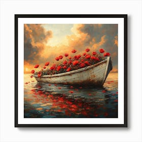 Poppies In A Boat 7 Art Print