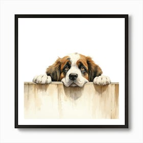 St Bernard Dog 1 Art Print