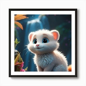 White Cat With Blue Eyes Art Print