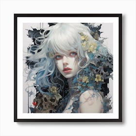 Girl With White Hair Art Print