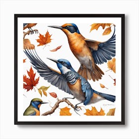 Autumn Birds 10 Art Print