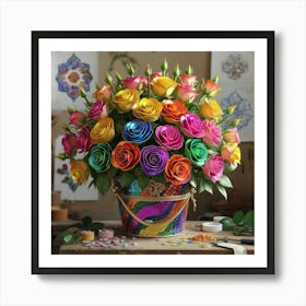 Rainbow Roses II Art Print