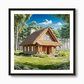 Cottage In The Woods Art Print