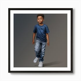 Boy In Blue Jeans Art Print