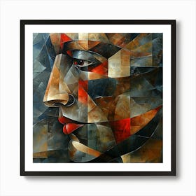 Abstract Of A Woman'S Face 6 Art Print