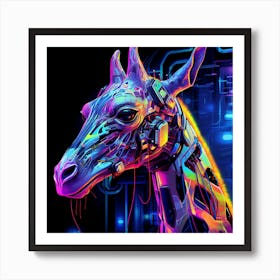 Neon Giraffe Art Print