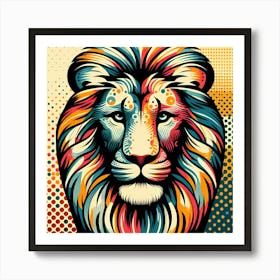 Pop Lion Head Art Print