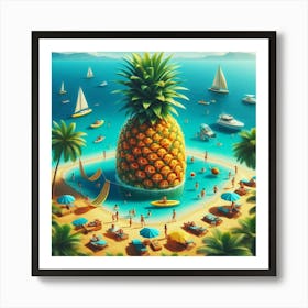 Pineapple Island 1 Art Print