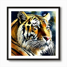 Pintura A Aquarela De Um Tigre (1) Art Print