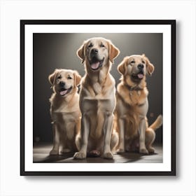Golden Retriever Dogs Art Print