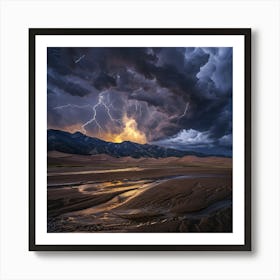 Great Sand Dunes Thunderstorm Art Print