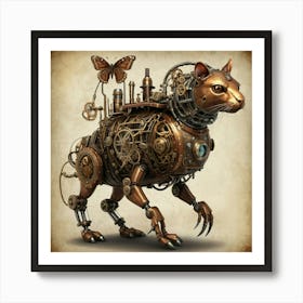 Steampunk Creatures Combine Animal Features With Mechanical Elements In A Steampunk Style 26466779 (1) Art Print