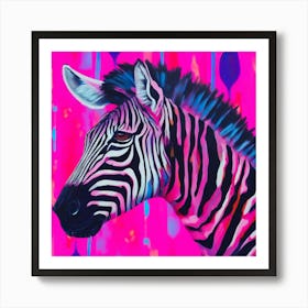 Neon Zebra Art Print