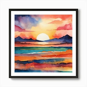 Sunset Painting Art Print