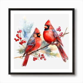 Cardinal Birds Art Print