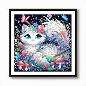 cat lover art Art Print