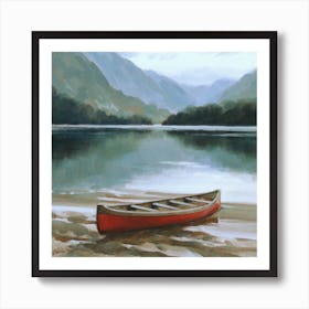 Canoe On The Lake Art Print