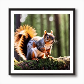 Squirrel In The Forest 9 Art Print