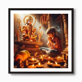 Hindu Lord Hanuman ji Art Print