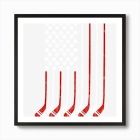 Trending Hockey Stick Usa Flag Hockey Player Lover Art Print