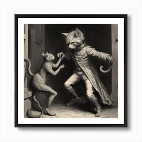 Cat And The Mouse Art Print