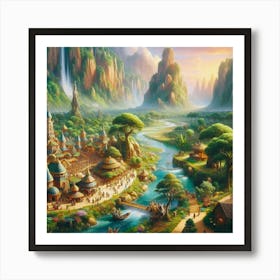 Fairy Tale Village Art Print