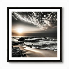 Sunset At The Beach 336 Art Print