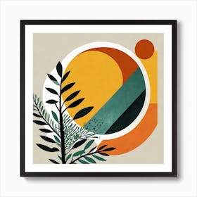 Sun And A Branch Abstract Art Print