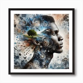 Abstract Man'S Head Art Print