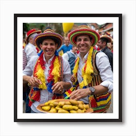 Venezuelan People In Traditional Costumes Art Print