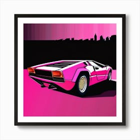 Pink Lamborghini 2 Art Print