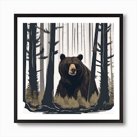 Bear In The Woods 1 Art Print