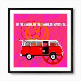 VW Van Flower Power Art Print