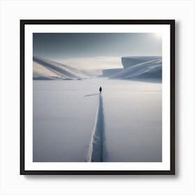 Pathways in snow Art Print
