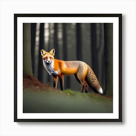 Red Fox In The Forest 16 Art Print