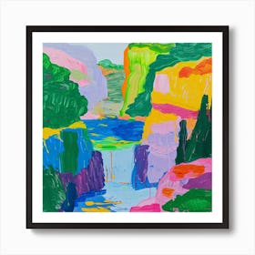 Colourful Abstract Plitvice Lakes National Park Croatia 4 Art Print