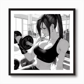 Manga Tifa workout Art Print